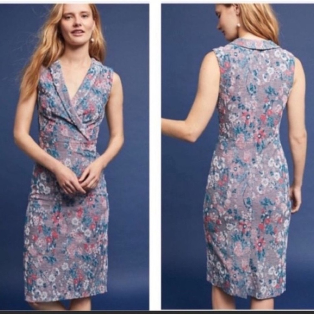 Maeve Anthropologie Jacquard Sleeveless Midi dress size 12